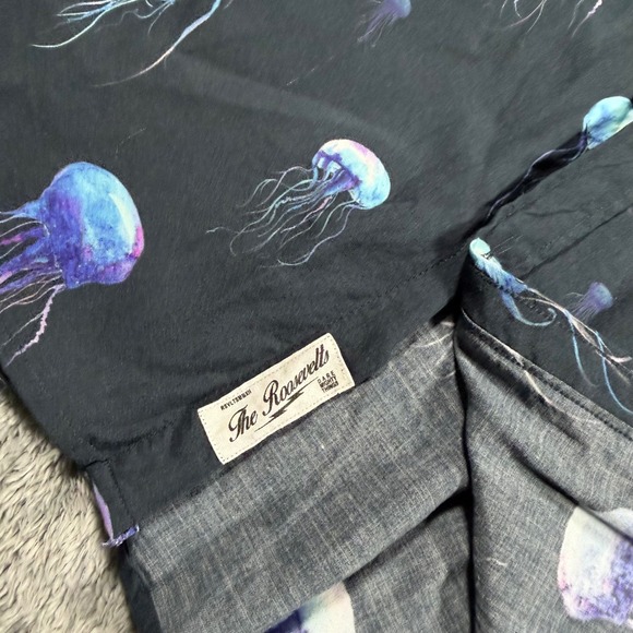 RSVLTS Jellyfish Print Rayon Mens XL RARE All Over Print Button Down Shirt - Picture 4 of 8